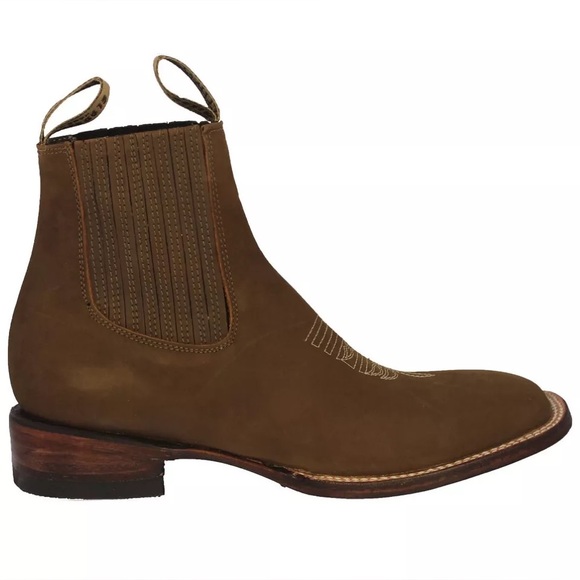 Shoes - Womens Light Brown Chelsea Ankle Mid Boots Leather Western Dress Botas Vaquera